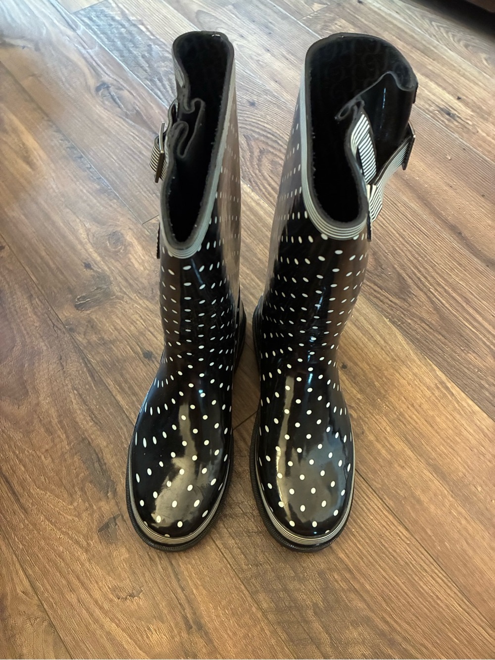 Women’s Chooka Black Polka Dot Rain Boots